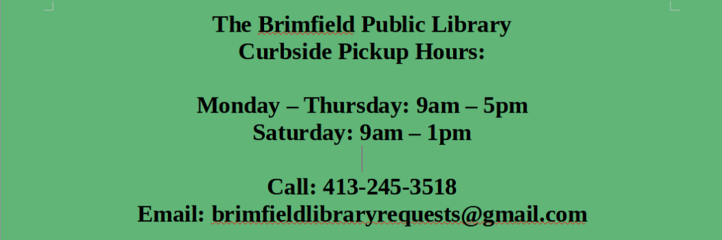 Curbside Pickup – Library Closed to Browsing